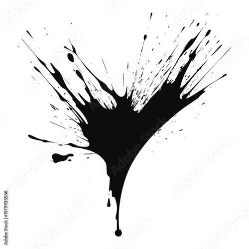 Ink splash Simple design silhouette black art vector