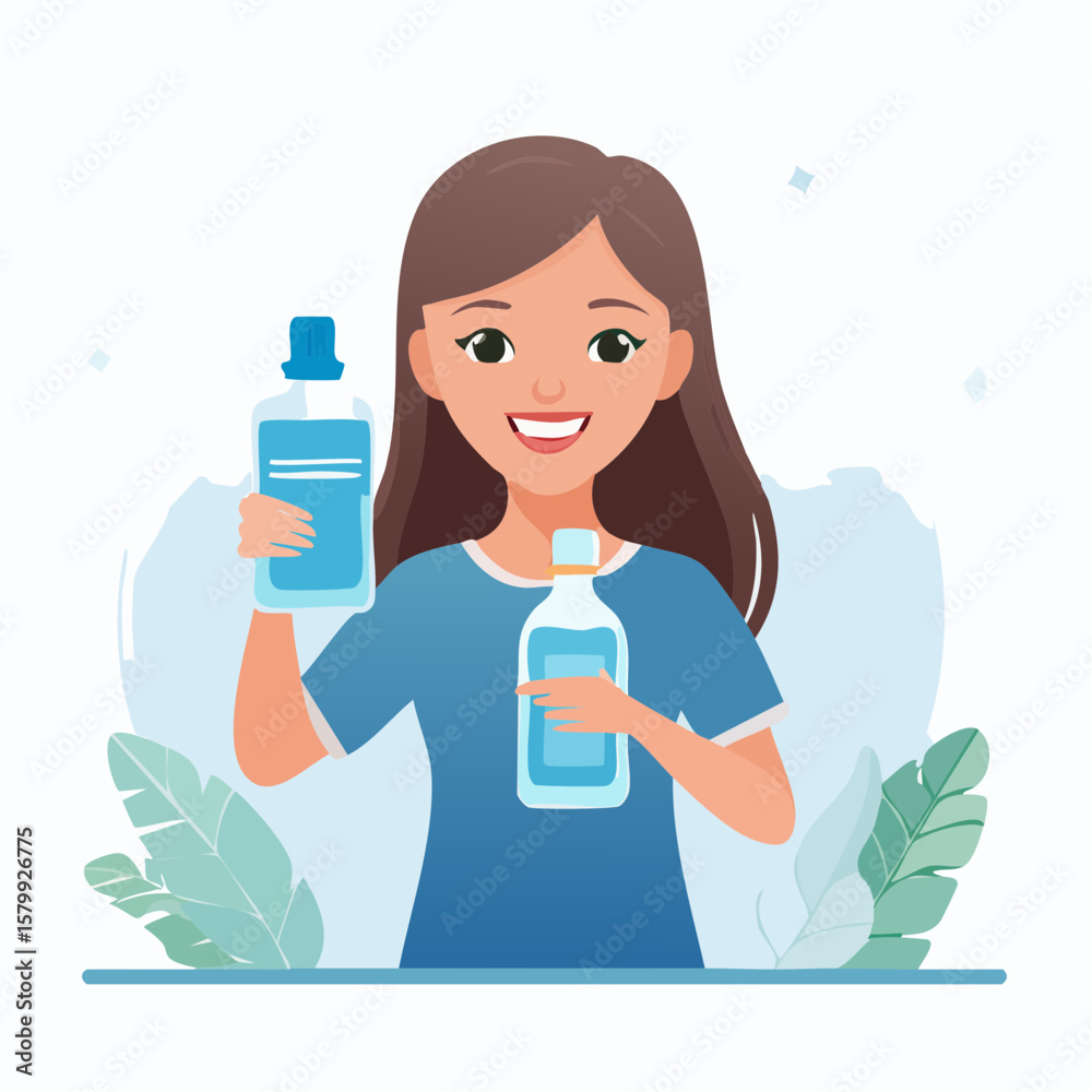 woman with a bottle of water woman with a bottle of water