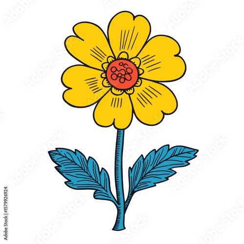 Flower illustration petal art vector