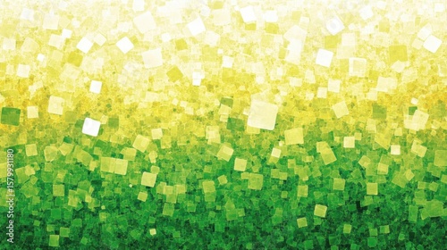 Squares Emerge From Light Green Gradient, Conceptual Freshness Idea