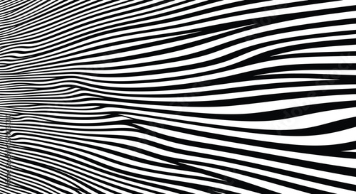 Abstract black and white lines optical illusion background vector design modern art graphic wallpaper pattern