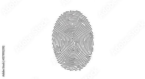a minimalist vector illustration of a fingerprint with clean, flowing lines in a spiral pattern, centered on a white background