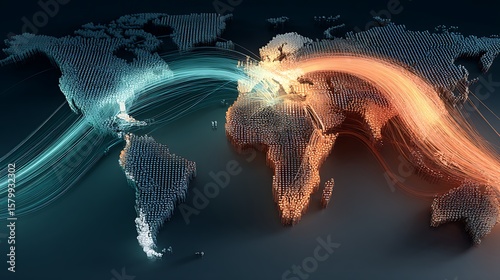 World Map Digital Connection Data Transfer