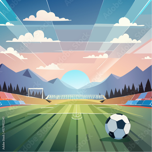 abstract digital soccer football composition