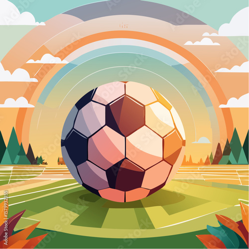 abstract digital soccer football composition