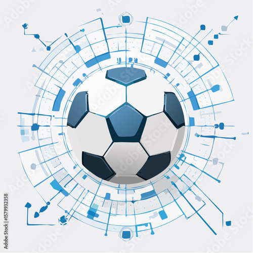 abstract digital soccer football composition