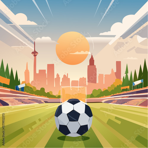 abstract digital soccer football composition