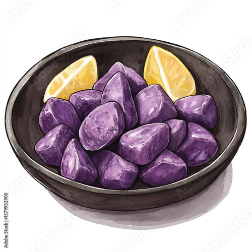 Purple sweet potato gnocchi neatly