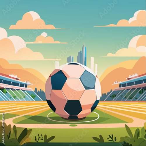 abstract digital soccer football composition