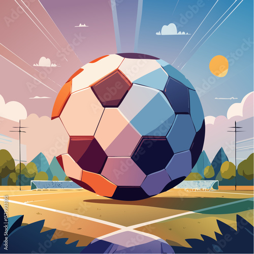 abstract digital soccer football composition