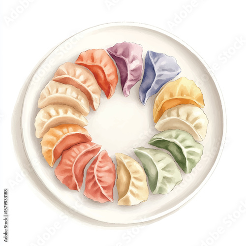 Rainbow dumplings