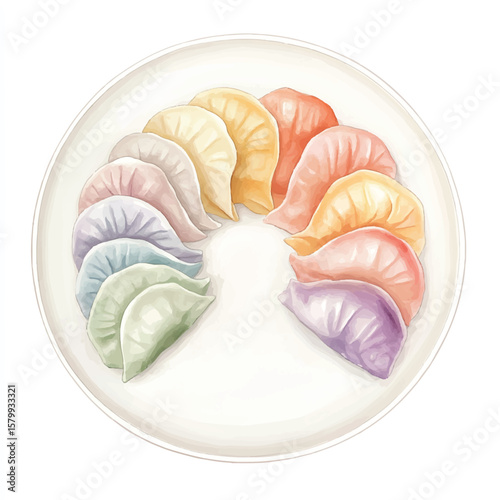 Rainbow dumplings