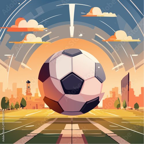 abstract digital soccer football composition