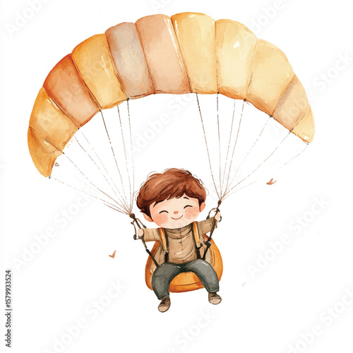 a boy Skydiving