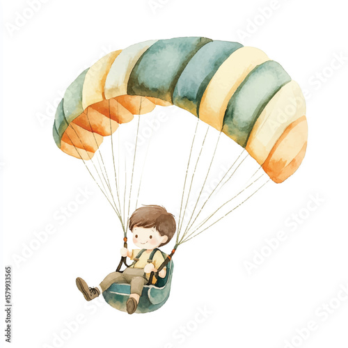 a boy Skydiving