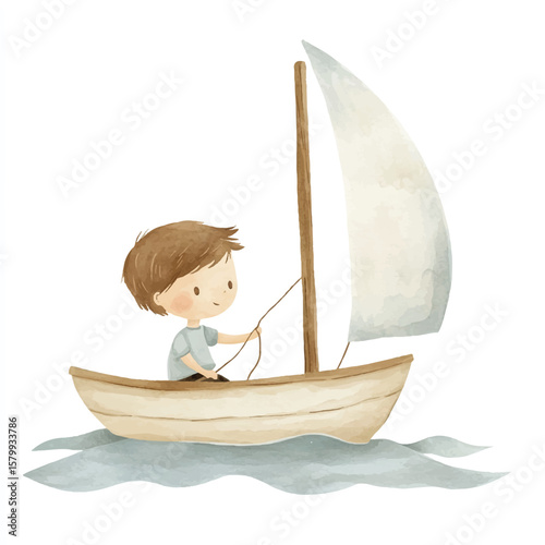 a boy Sailing