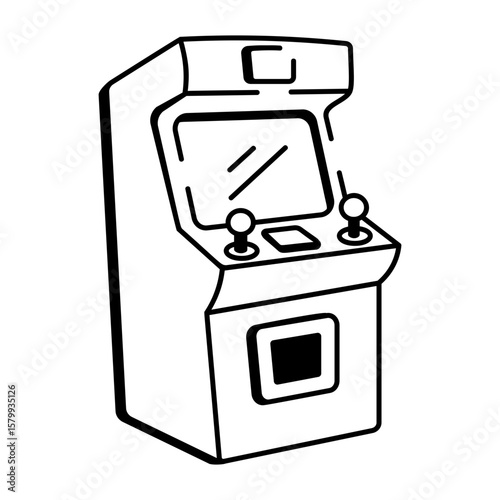 A drawing style icon representing arcade machine
