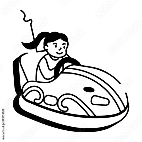 A sketchy style icon representing bumper car