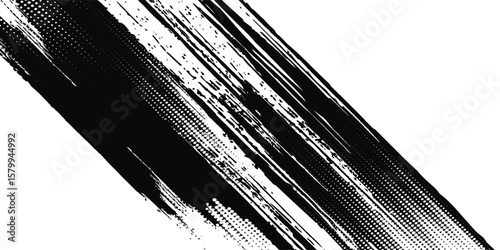 Glitch distorted grunge layer . Noise destroyed texture . Trendy defect error shapes . Overlay grunge texture . Distressed effect .Vector shapes with a halftone dots modern arts