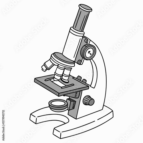 Detailed Scientific Microscope Illustration for Educational Resources and Research Purposes