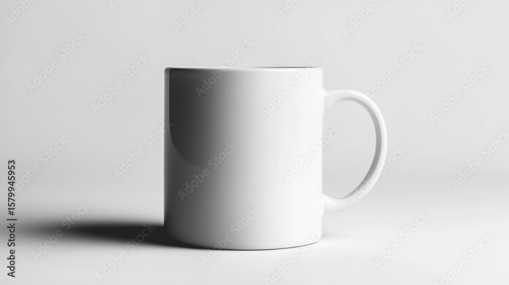Obraz premium Blank white mug on a plain white background