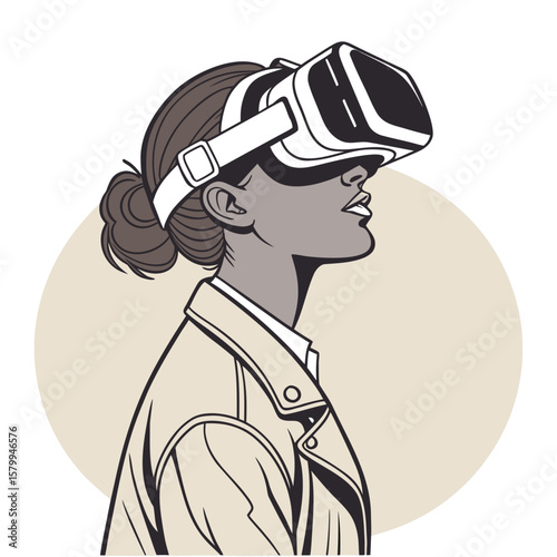 Exploring Virtual Reality A Woman's Journey into Immersive Technology with VR Goggles, A Step into the Future
