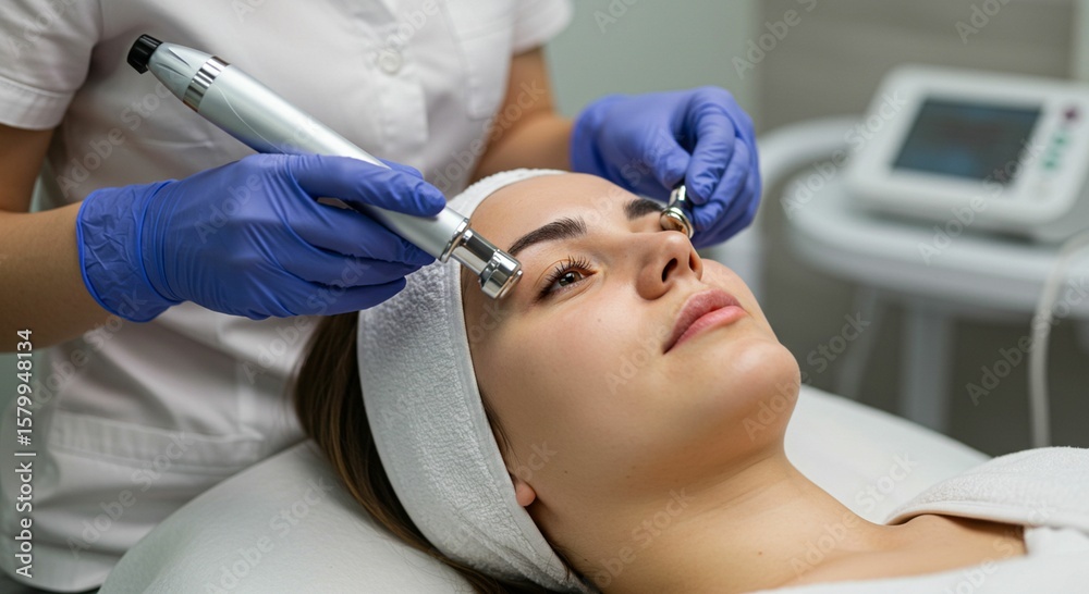 Fototapeta premium Woman receiving facial treatment