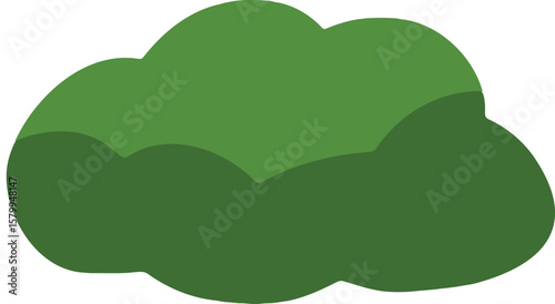 Simple Green Bush Vector Art