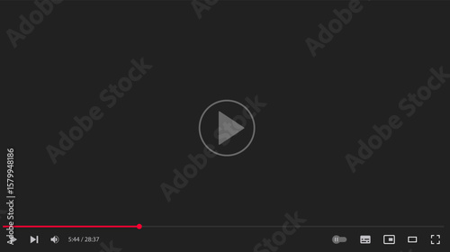 Video player interface isolated on white background. Video streaming template design for website and mobile apps. Vector illustration