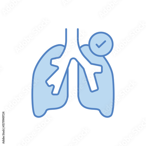 Lungs Protection Icon vector stock illustration