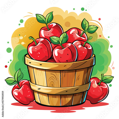 Fresh, healthy red apples ripe for a wholesome diet, illustrating organic nature's juicy design in a basket