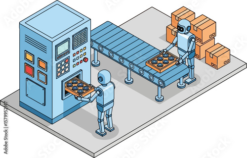 Robotics automation factory machine learning artificial intelligence concept