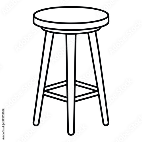 Illustration of a simple stool isolated on transparent background