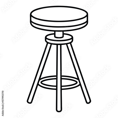 Illustration of a simple stool isolated on transparent background