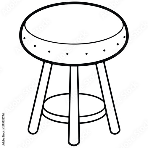 Illustration of a simple stool isolated on transparent background