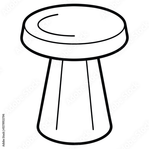 Illustration of a simple stool isolated on transparent background
