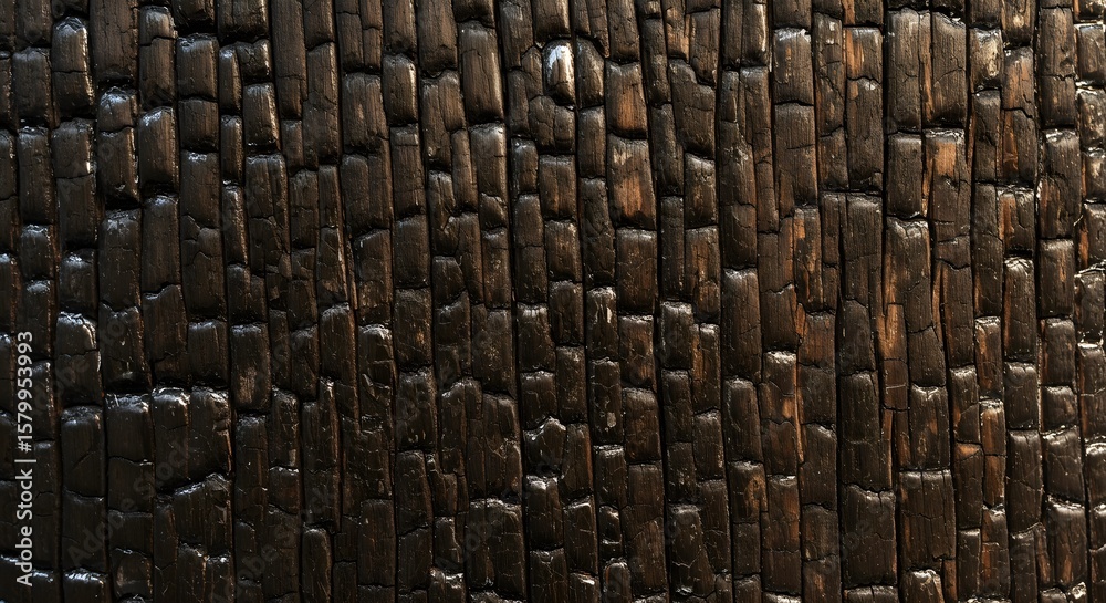 Obraz premium Charred wood texture background