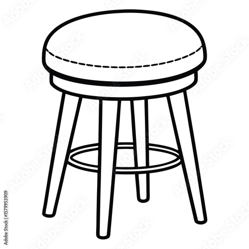 Illustration of a simple stool isolated on transparent background
