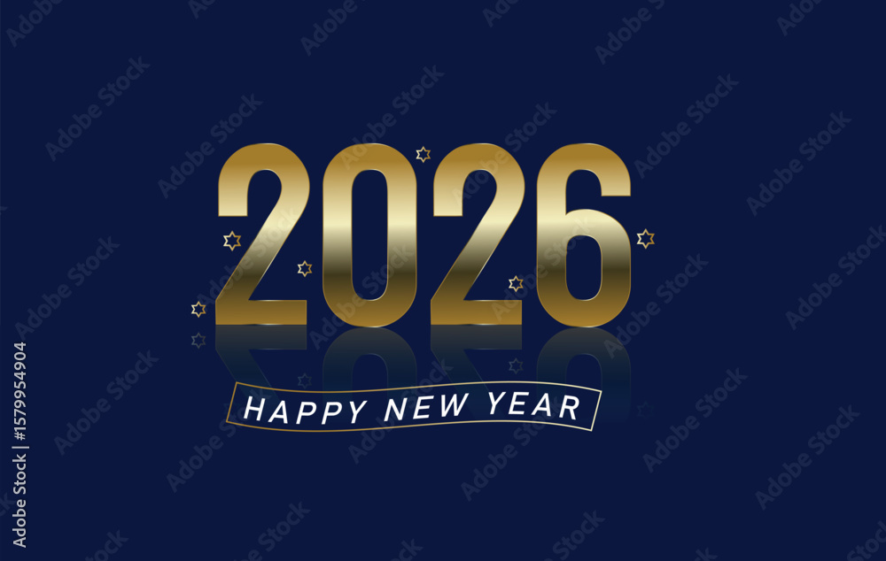 Fototapeta premium 2026 Happy new year new year's eve, celebration greeting card, new year card - Year 2026 in sparkler font and firework isolated background