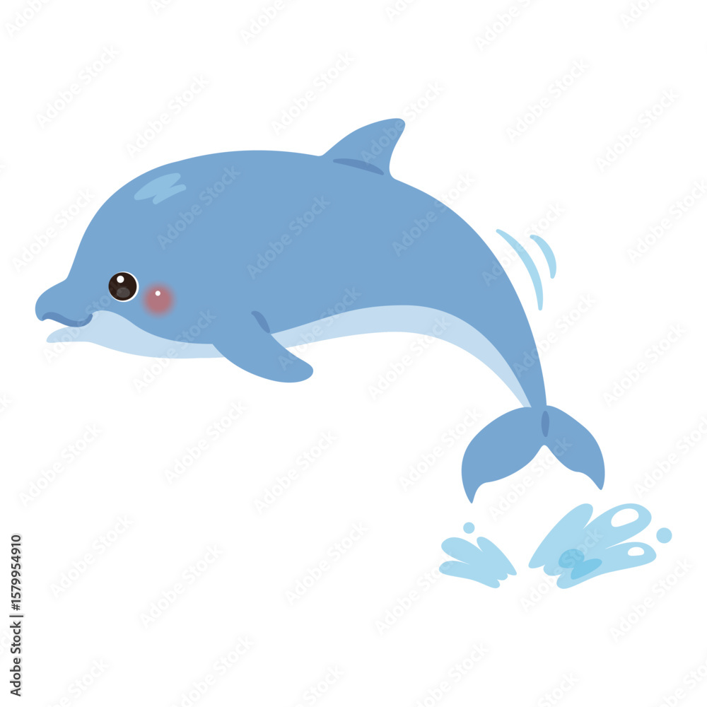 Fototapeta premium ジャンプするイルカのイラスト