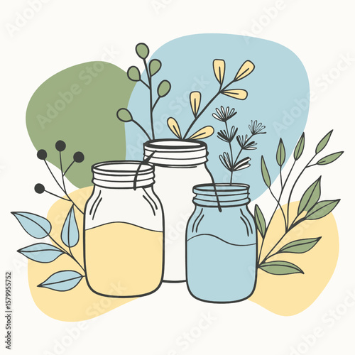 vector illustration of a vase with flowers