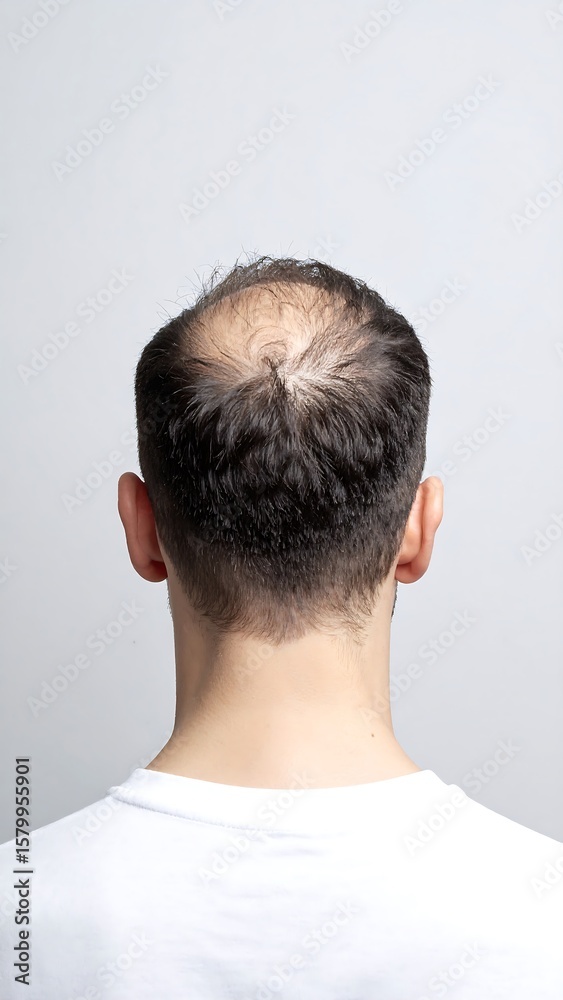 Obraz premium Bald spot on man's head