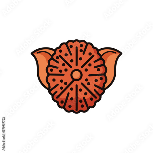 rudraksha icon, maha shivaratri flat Vector illustration, Indian cultural icon