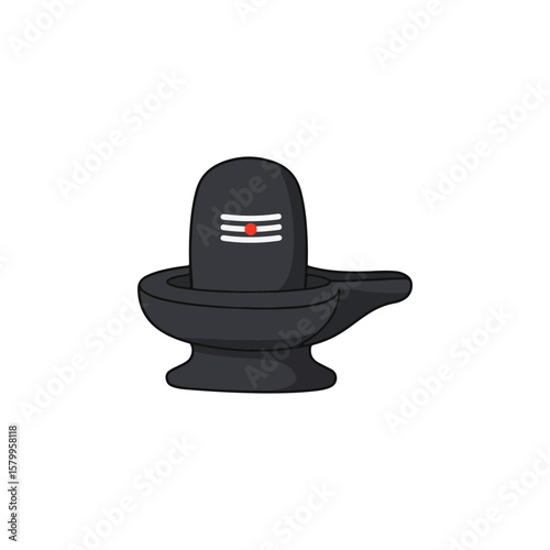 lingam icon, maha shivaratri flat Vector illustration, Indian cultural icon