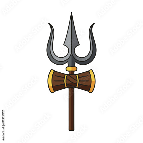 trishul icon, maha shivaratri flat Vector illustration, Indian cultural icon