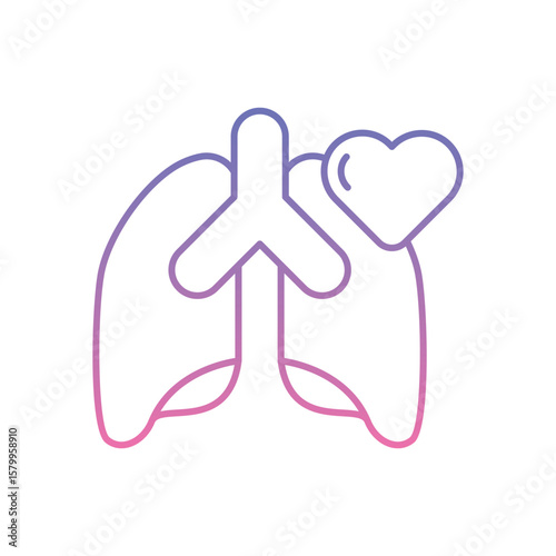 Lung Icon Icon vector stock illustration