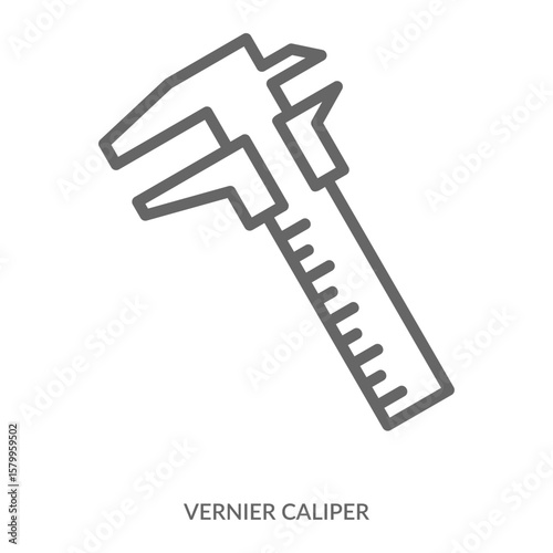Vernier Caliper Icon Line Style. Design Vector Illustration