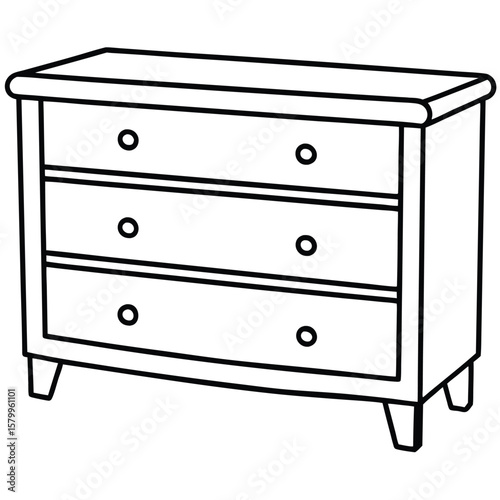 Chest of drawers illustration isolated on transparent background