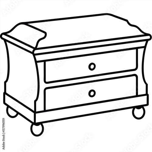 Chest of drawers illustration isolated on transparent background
