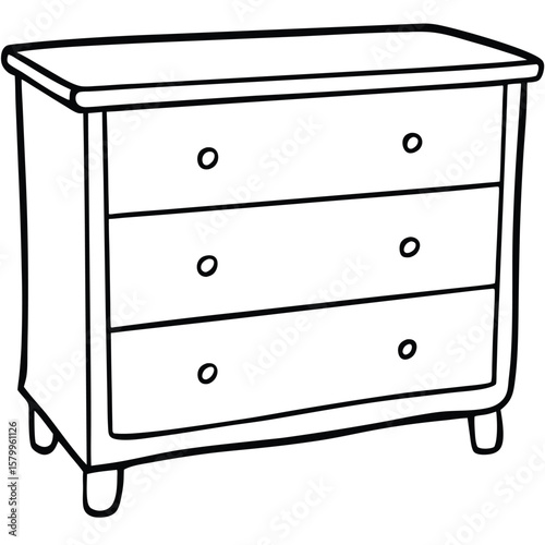 Chest of drawers illustration isolated on transparent background